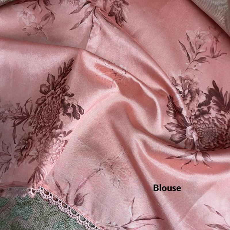 Elegant Pink Floral Embroidered Saree
