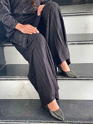 Embroidered Rayon Mastani - Black