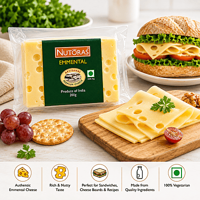 Nutoras Cheese Emmental Block 200G Nutoras Cheese Emmental Block 200G