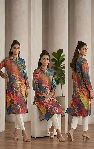 The Celestial Flame Kurti