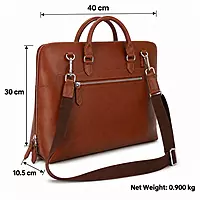The Envoy Slim Leather Laptop Briefcase – Cognac Tan