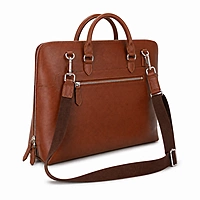 The Envoy Slim Leather Laptop Briefcase – Cognac Tan
