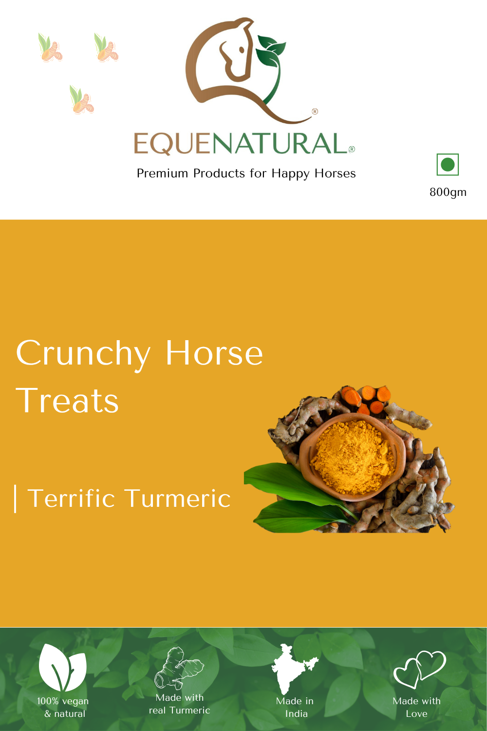 Equenatural Crunchy Horse Treats - Terrific Turmeric