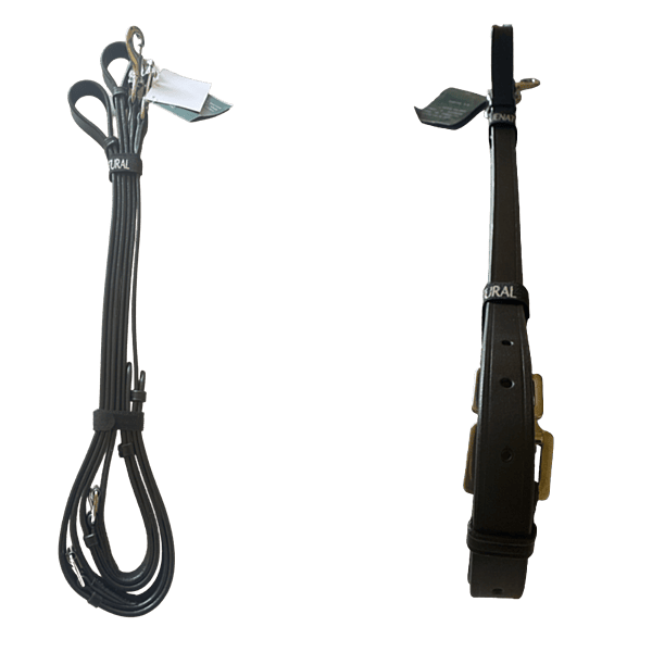 Equenatural Leather Side Reins with Snap Hook