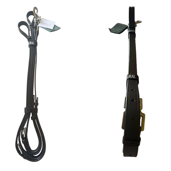 Equenatural Leather Side Reins with Snap Hook
