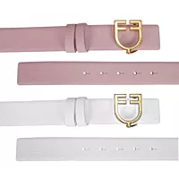 Equestro Belt - Double Face Smooth Leather (Pink-White)