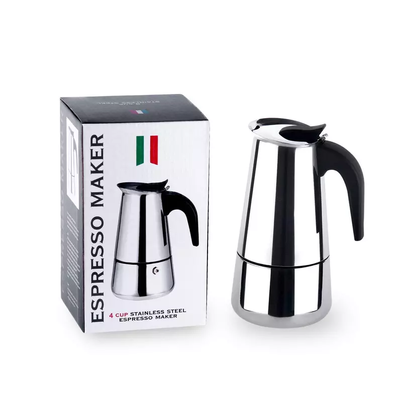 Onions Stainless Steel Stovetop Espresso Maker, Moka Pot with Safety Valve,