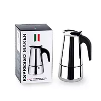 Granny Kitchen Stainless Steel Stovetop Espresso Maker, Moka Pot with Safety Valve,