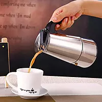 Onions Stainless Steel Stovetop Espresso Maker, Moka Pot with Safety Valve,