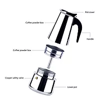 Onions Stainless Steel Stovetop Espresso Maker, Moka Pot with Safety Valve,