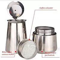 Granny Kitchen Stainless Steel Stovetop Espresso Maker, Moka Pot with Safety Valve,