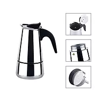 Granny Kitchen Stainless Steel Stovetop Espresso Maker, Moka Pot with Safety Valve,