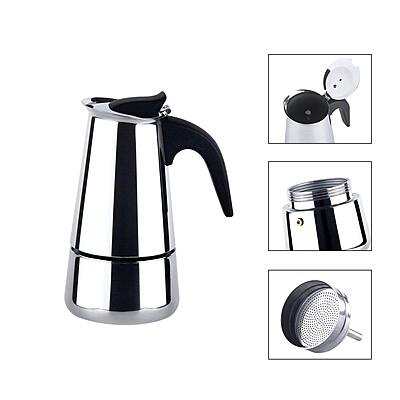 Granny Kitchen Stainless Steel Stovetop Espresso Maker, Moka Pot with Safety Valve,