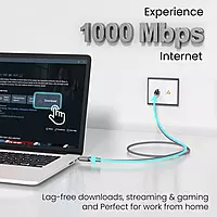 Portronics EtherC Type-C to RJ45 CAT-6 Gigabit Ethernet Cable – 1000 Mbps High-Speed Internet, Nylon Braided, Gold-Plated Connectors, 2-Meter LAN Adapter for Laptop, MacBook, iPad & Type-C Devices Portronics EtherC Type-C to RJ45 CAT-6 Gigabit Ethernet Cable – 1000 Mbps High-Speed Internet, Nylon Braided, Gold-Plated Connectors, 2-Meter LAN Adapter for Laptop, MacBook, iPad & Type-C Devices