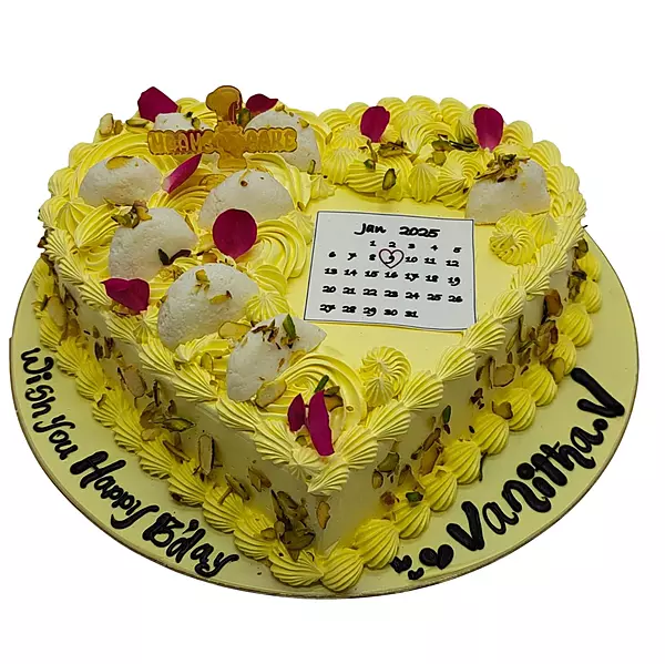 Heart Shape Rasmalai Cake