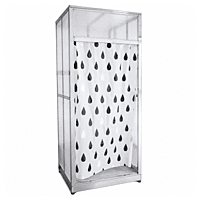 Safety Shower and Eyewash combo Cabinet SS 304 with PVC curtains