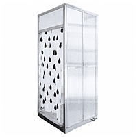 Safety Shower and Eyewash combo Cabinet SS 304 with PVC curtains