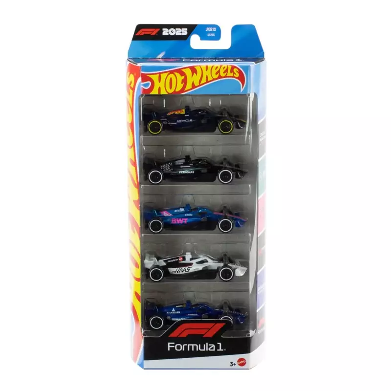 Hotwheels Formula 1 5-Pack, Set Of 5 Die-Cast Toy F1 Cars in 1:64 Scale Hotwheels Formula 1 5-Pack, Set Of 5 Die-Cast Toy F1 Cars in 1:64 Scale