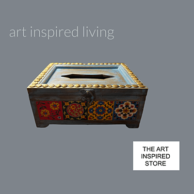 Art Inspired Tissue Box | A Shade of Blue