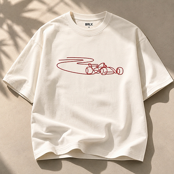 F1 - Car Embroidered T-Shirt | Oversized Fit