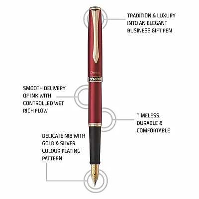 PENTEL F700 M STERLING FP RED BODY - BLUE INK BM-C