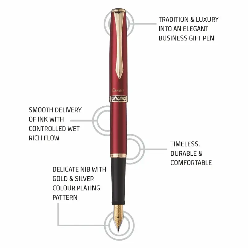 PENTEL F700 M STERLING FP RED BODY - BLUE INK BM-C PENTEL F700 M STERLING FP RED BODY - BLUE INK BM-C