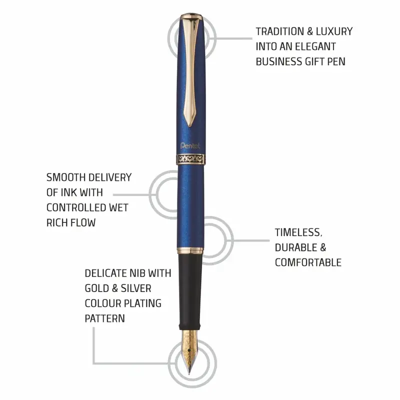 PENTEL F700 M STERLING FP BLUE BODY - BLUE INK CM-C PENTEL F700 M STERLING FP BLUE BODY - BLUE INK CM-C