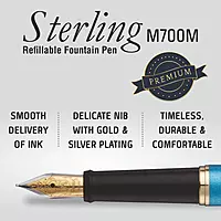 PENTEL F700 M STERLING FP SKY BLUE BODY - BLUE INK SM-C PENTEL F700 M STERLING FP SKY BLUE BODY - BLUE INK SM-C