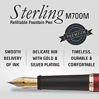PENTEL F700 M STERLING FP RED BODY - BLUE INK BM-C PENTEL F700 M STERLING FP RED BODY - BLUE INK BM-C