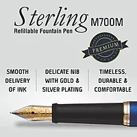 PENTEL F700 M STERLING FP BLUE BODY - BLUE INK CM-C PENTEL F700 M STERLING FP BLUE BODY - BLUE INK CM-C