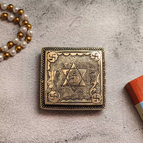 Brass Pooja Chowki - 2.8 inch Length