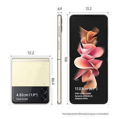 Samsung Galaxy Z Flip3 5G (Cream, 8GB RAM, 256GB