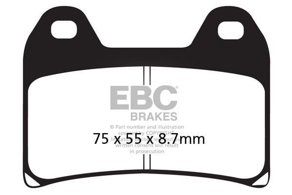 EBC Brakes FA244HH Double-H Series Sintered Brake Pads