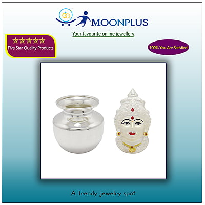 Silver Varalakshmi Face with Kalasam