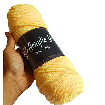 Soft Acrylic Yarn 8 ply Fawn Yellow