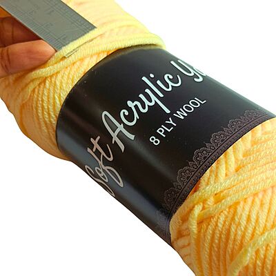 Soft Acrylic Yarn 8 ply Fawn Yellow