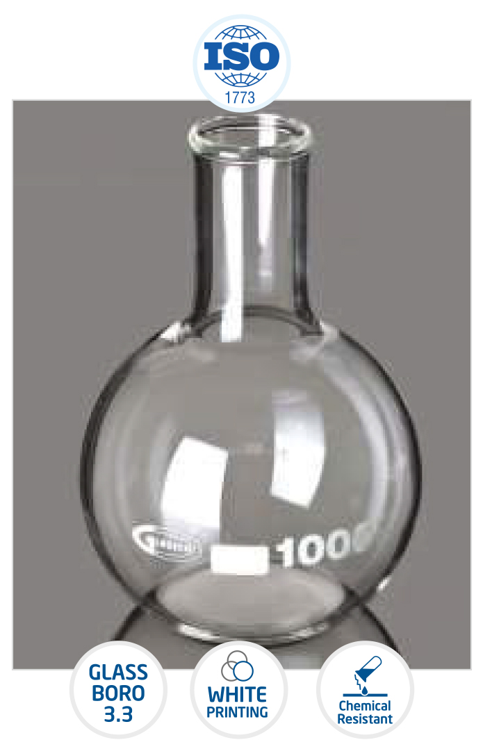 Flat Bottom Flask 3Lts Narrow Neck GC