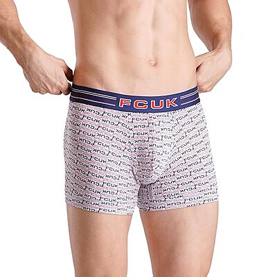 FCUK Cotton Elastane Flex Brixton, Men's Printed Trunks Pack of 2 Regular Fit