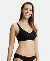 Jockey Wirefree Non Padded Super Combed Cotton Elastane Stretch Full Coverage Everyday Bra with Concealed Shaper Panel - FE41