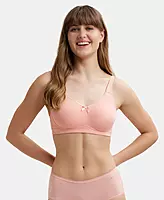 Jockey Wirefree Non Padded Super Combed Cotton Elastane Stretch Full Coverage Everyday Bra with Concealed Shaper Panel - FE41