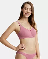 Jockey Wirefree Non Padded Super Combed Cotton Elastane Stretch Full Coverage Everyday Bra with Concealed Shaper Panel - FE41
