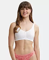 Jockey Wirefree Non Padded Super Combed Cotton Elastane Stretch Full Coverage Everyday Bra with Concealed Shaper Panel - FE41