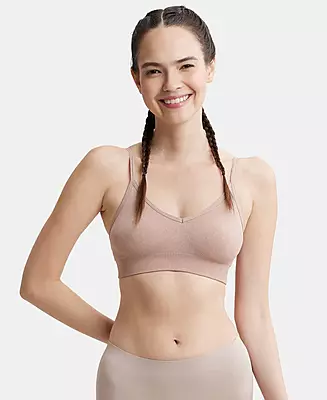 JOCKEY Wirefree Seamfree Non Padded Micro Touch Nylon Elastane Stretch Full Coverage Bra with Optional Cross Back Styling FE74