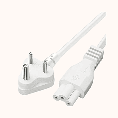 FEDUS White Laptop Adapter Power Cable 1 Year Warranty, 1.8 Meter Laptop Charging Power Cord Wire for Lap top, Laptop Power Cable for All laptops