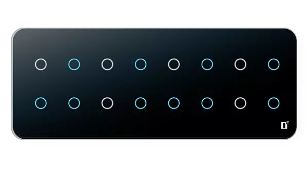 D2Touch 8 Module 16 Switch Glosy Acrylic Blue LED frameless Wi-Fi Remote Touch Switch Panel