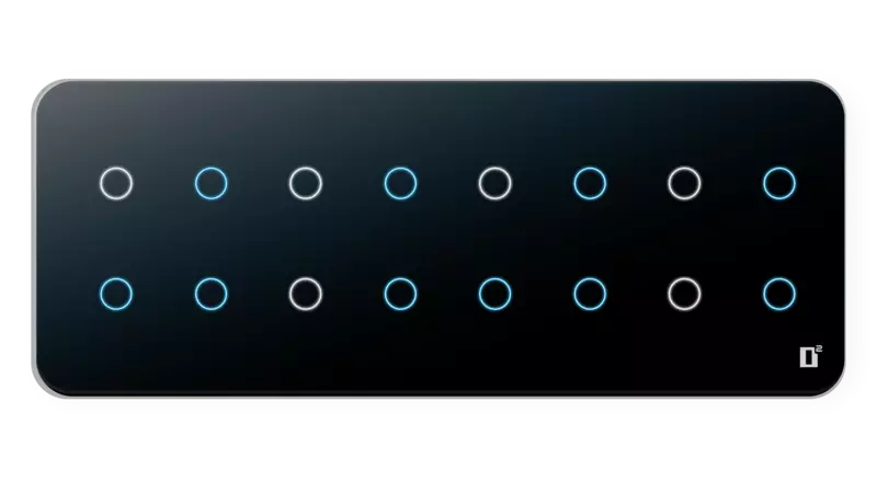 D2Touch 8 Module 16 Switch Glosy Acrylic Blue LED frameless Wi-Fi Remote Touch Switch Panel