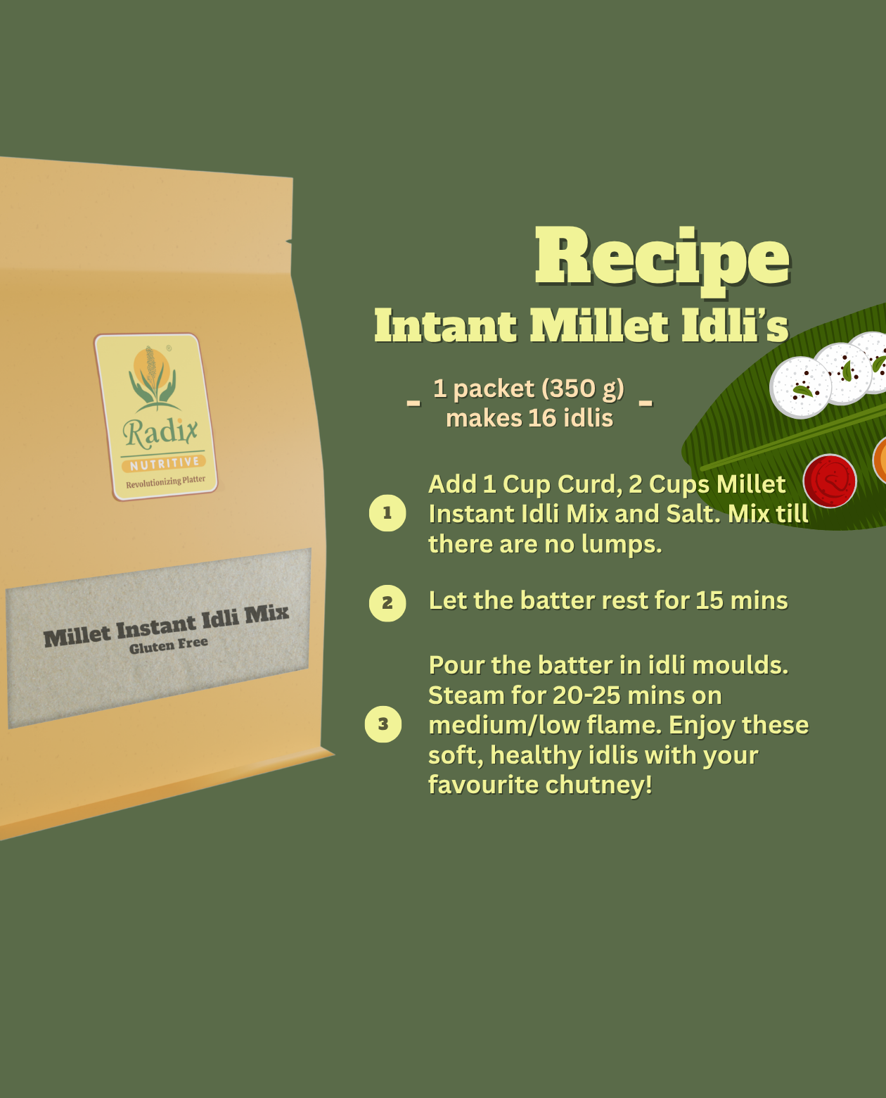 Millet Instant Idli Mix - 350 g | with Foxtail Millet | Gluten Free