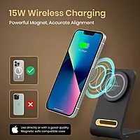 Portronics Flux 15W Qi2 Enabled Wireless Charger, iPhone 15/15 Plus/15 Pro/15 Pro Max (Black) Portronics Flux 15W Qi2 Enabled Wireless Charger, iPhone 15/15 Plus/15 Pro/15 Pro Max (Black)