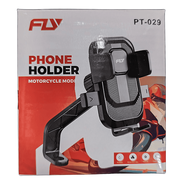 Fly PT029 Phone Holder – Adjustable Mount | Secure Grip | Universal Smartphone Stand