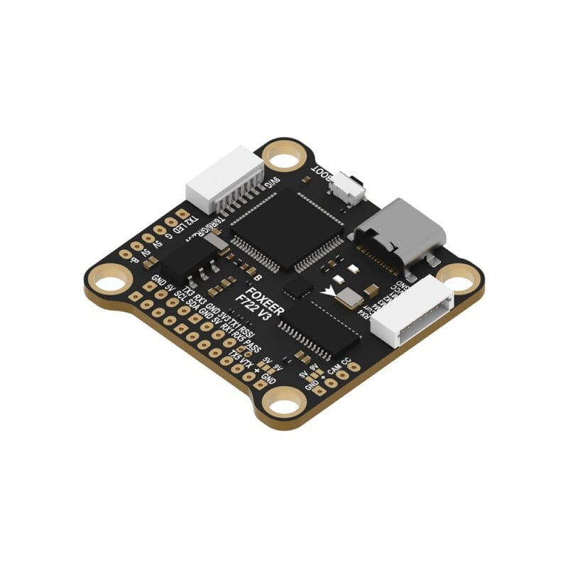 Foxeer F722 V3 Profile View FOXR-ETRX-500 - Low Profile Drone Stack Board Foxeer F722 V3 Profile View FOXR-ETRX-500 - Low Profile Drone Stack Board